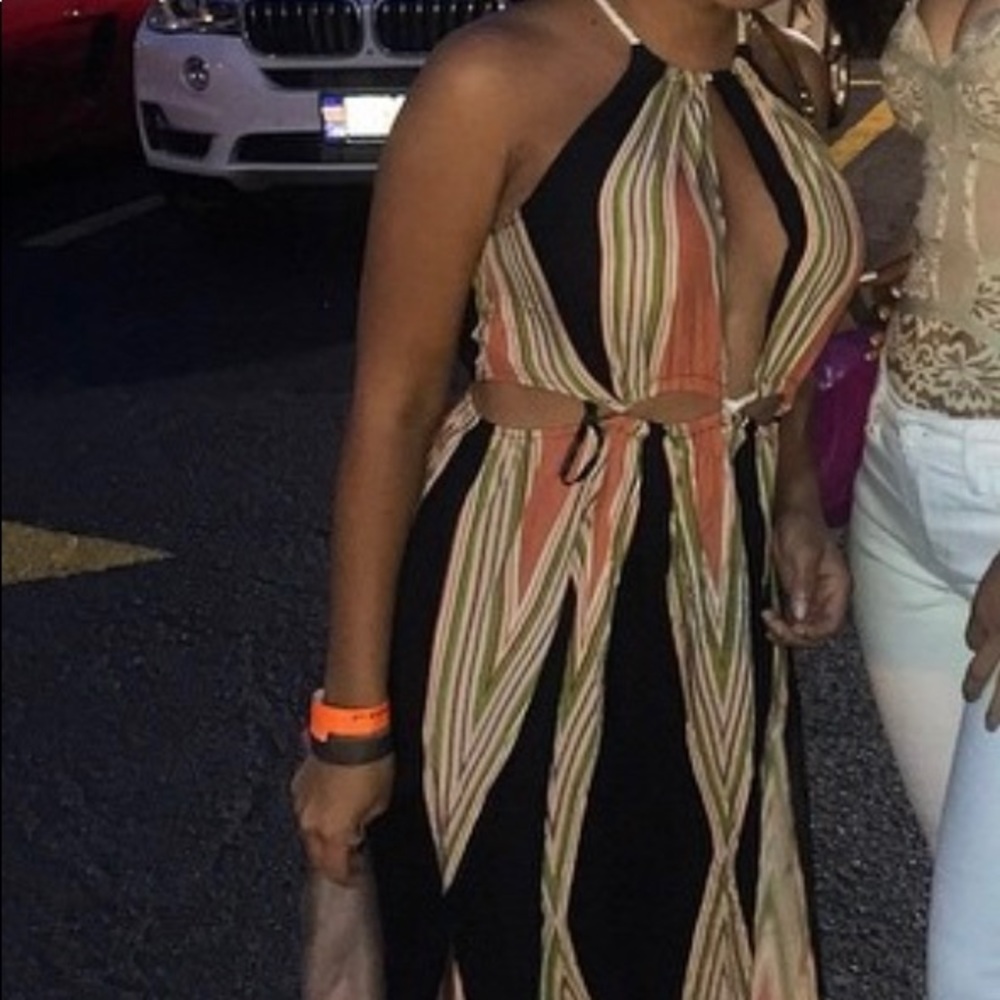 Multi color sexy maxi dress
